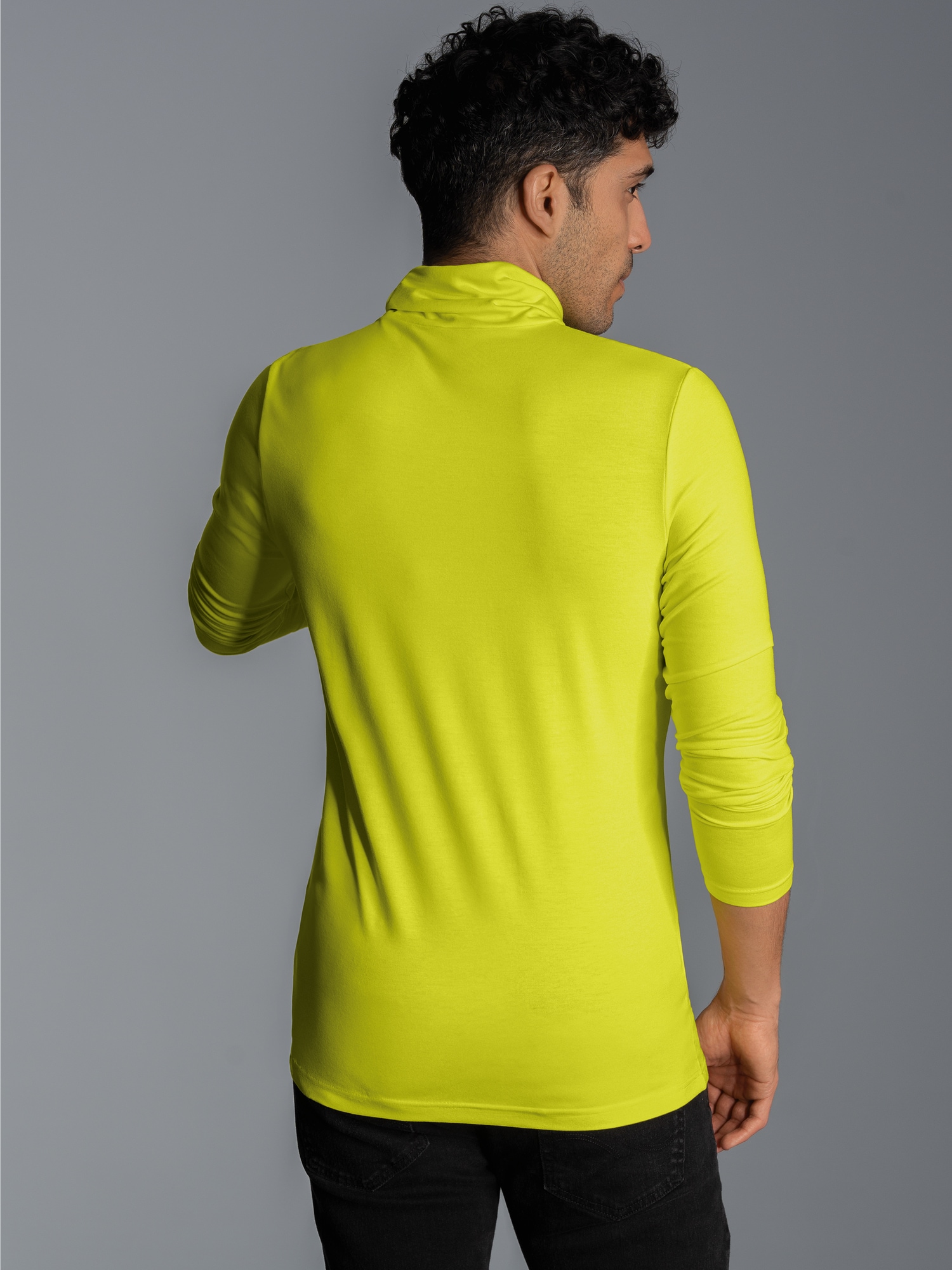 Rollkragen-Shirt aus elastischer Viskose Powergreen
