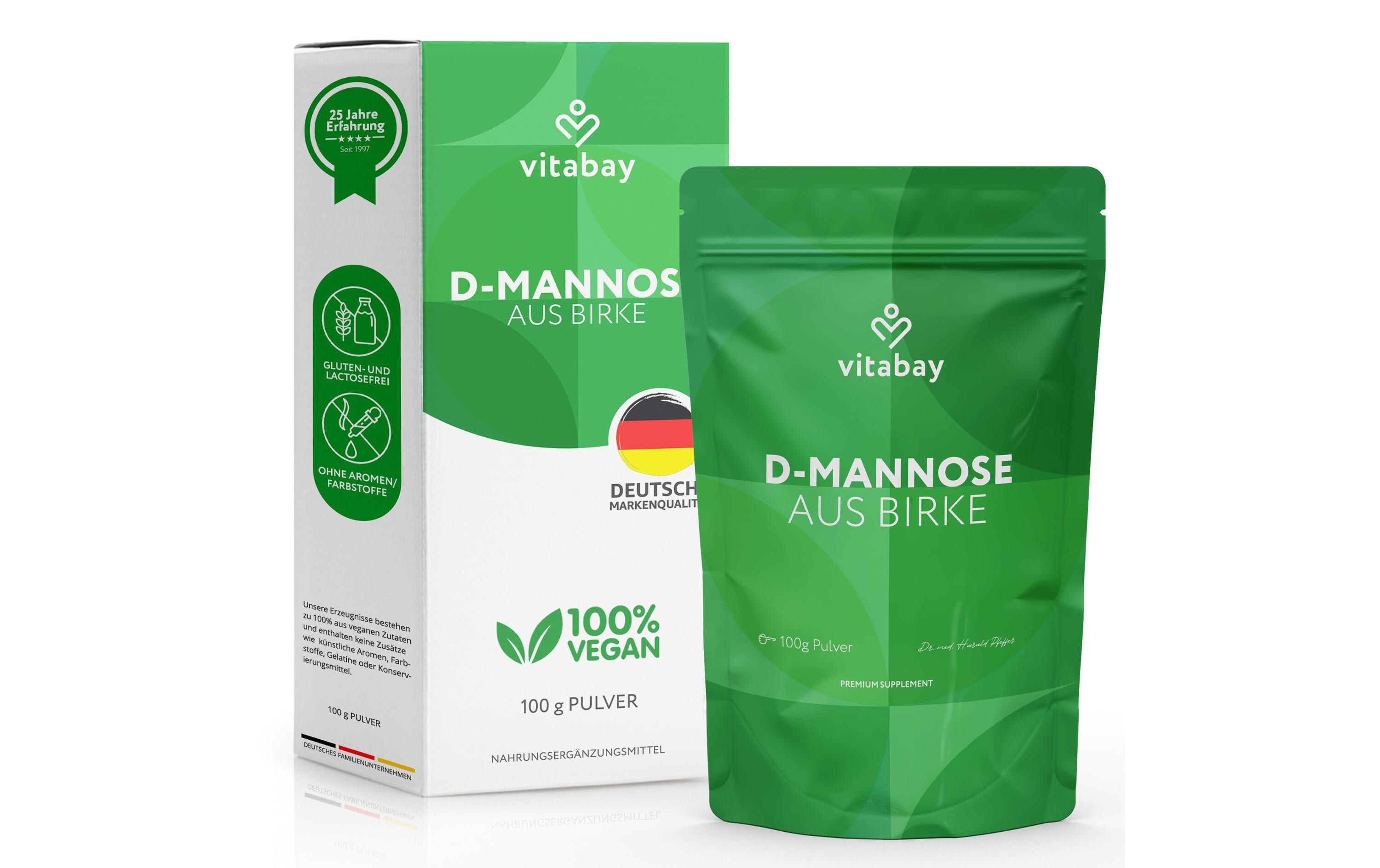 D-Mannose aus Birke vegan 100 gLebensmittel für besondere medizinische Zwecke