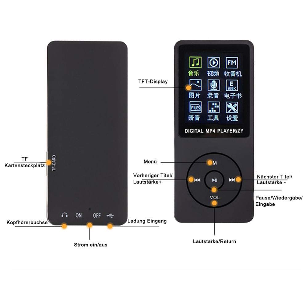 MP3-Player / Aufnahmegerät mit 1.8