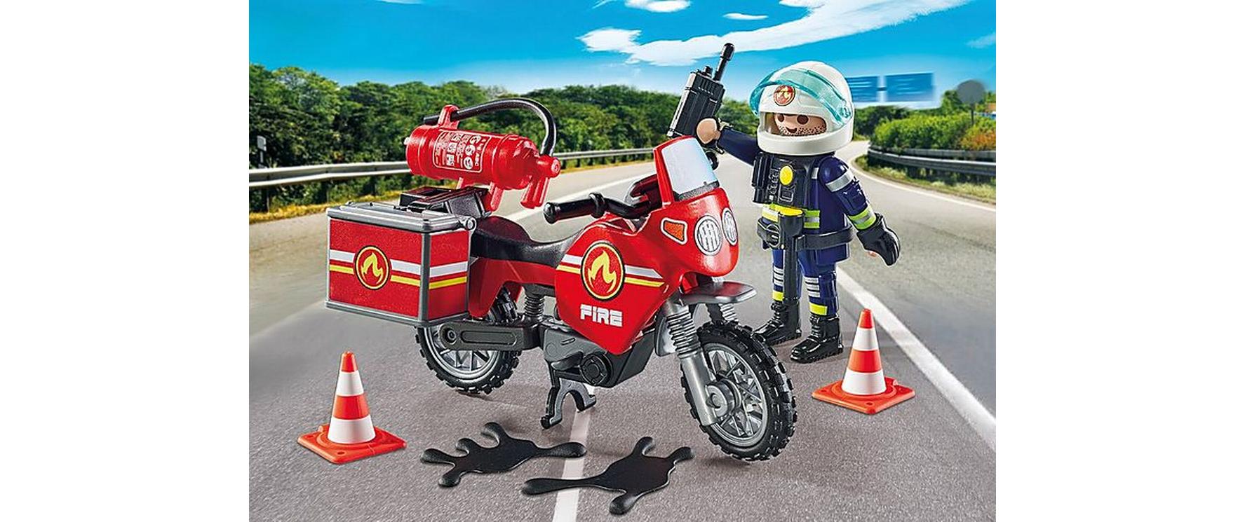 Action Heroes Feuerwehrmotorrad am Unfallort 71466Spielfiguren-Set