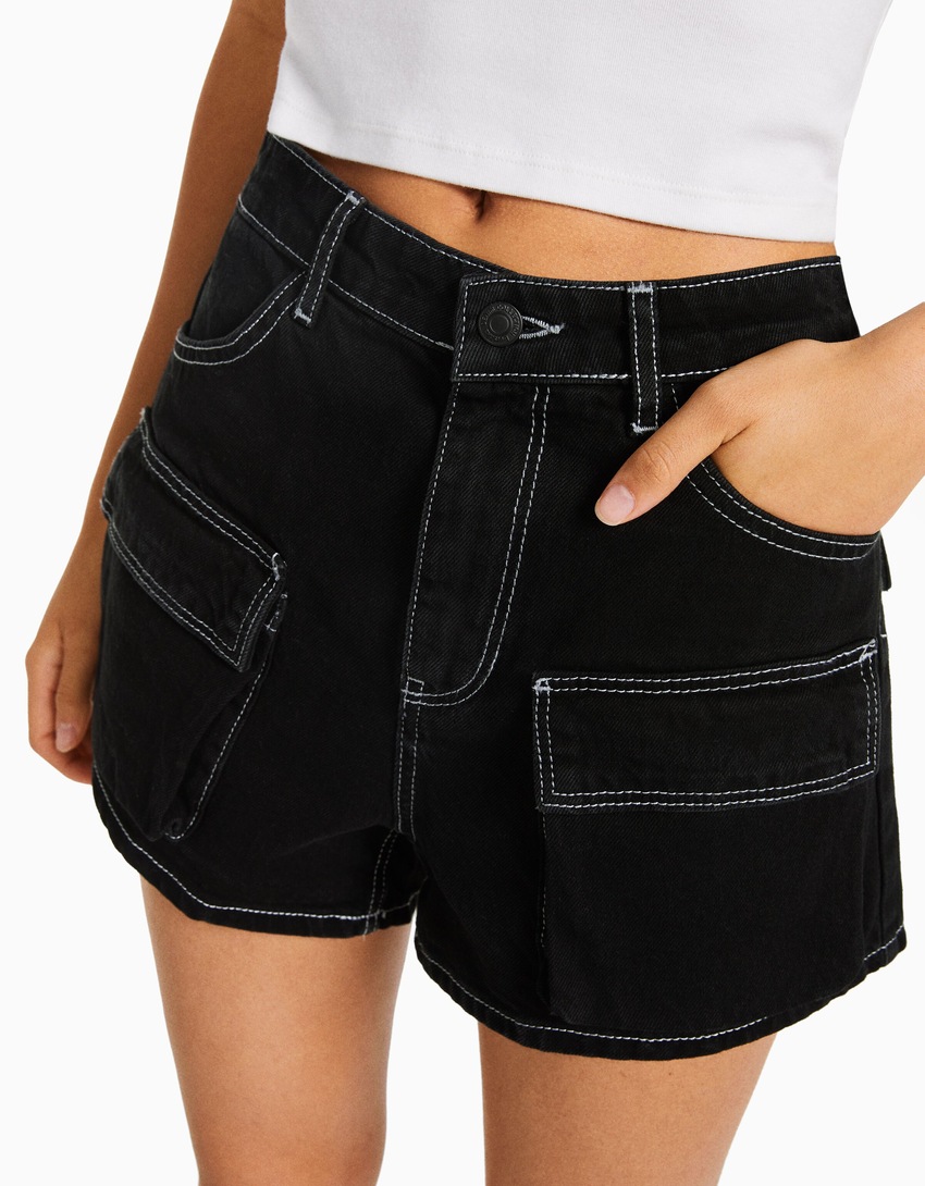 bermudas cargo de jeans
