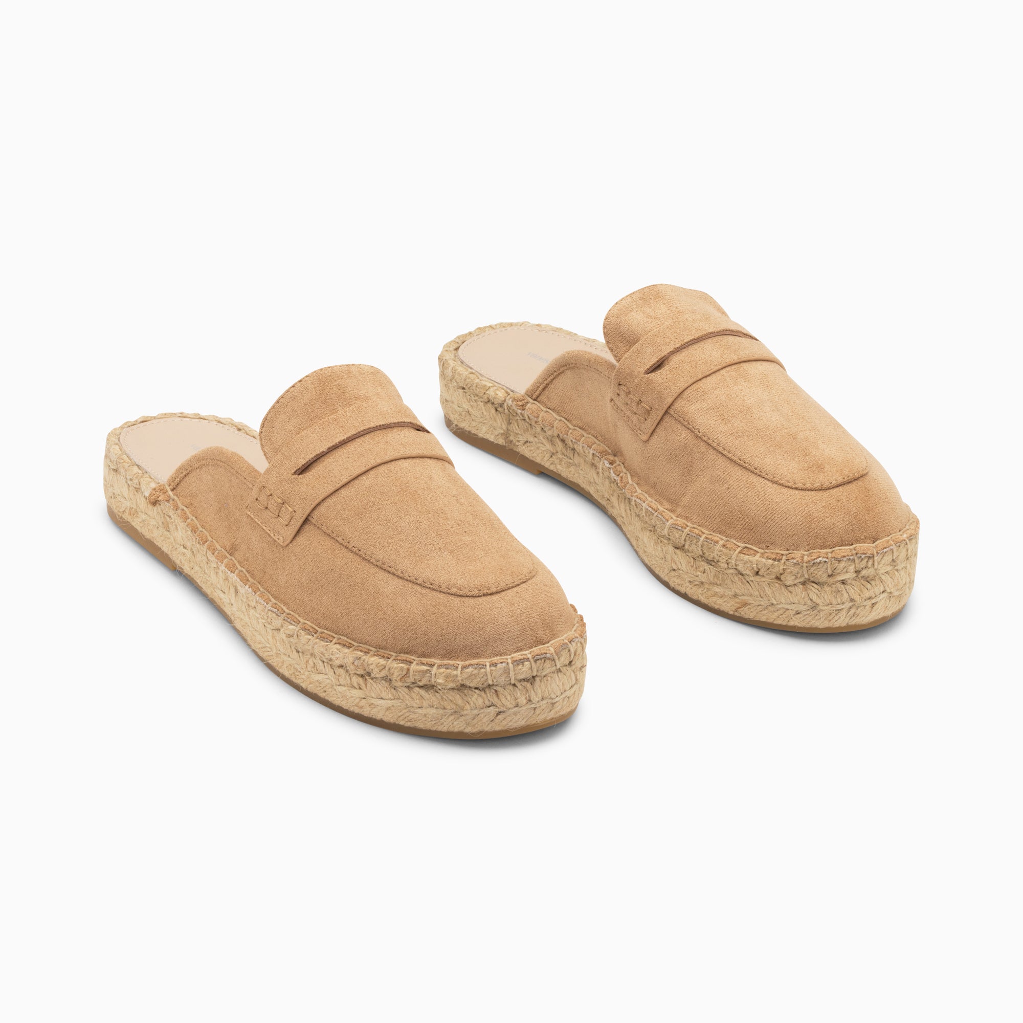 Mules-Mules Claudie beiges à semelle espadrille
