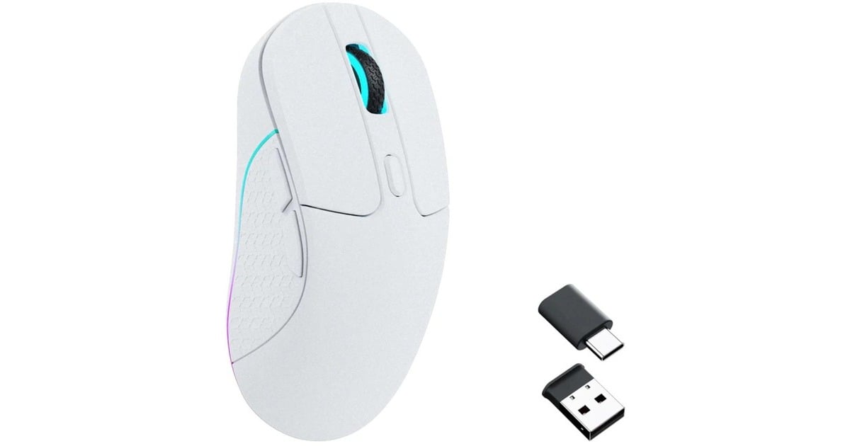 KeychronM3-A3 Wireless Mouse  (Wit, 100 - 26.000 DPI, Bluetooth 5.1 | 2.4 Ghz | USB type-C kabel)