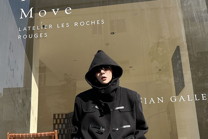 Patow - Effen duffelcoat met capuchon