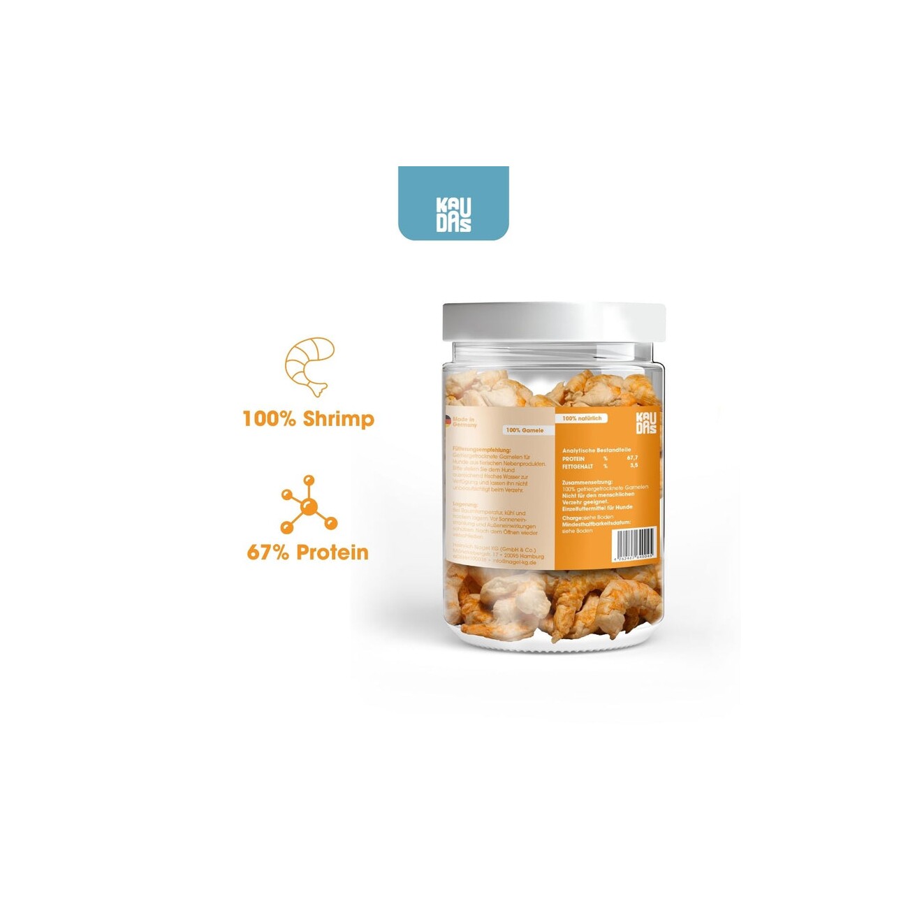 KAUDAS GarnelePur Natursnack 2x50 g