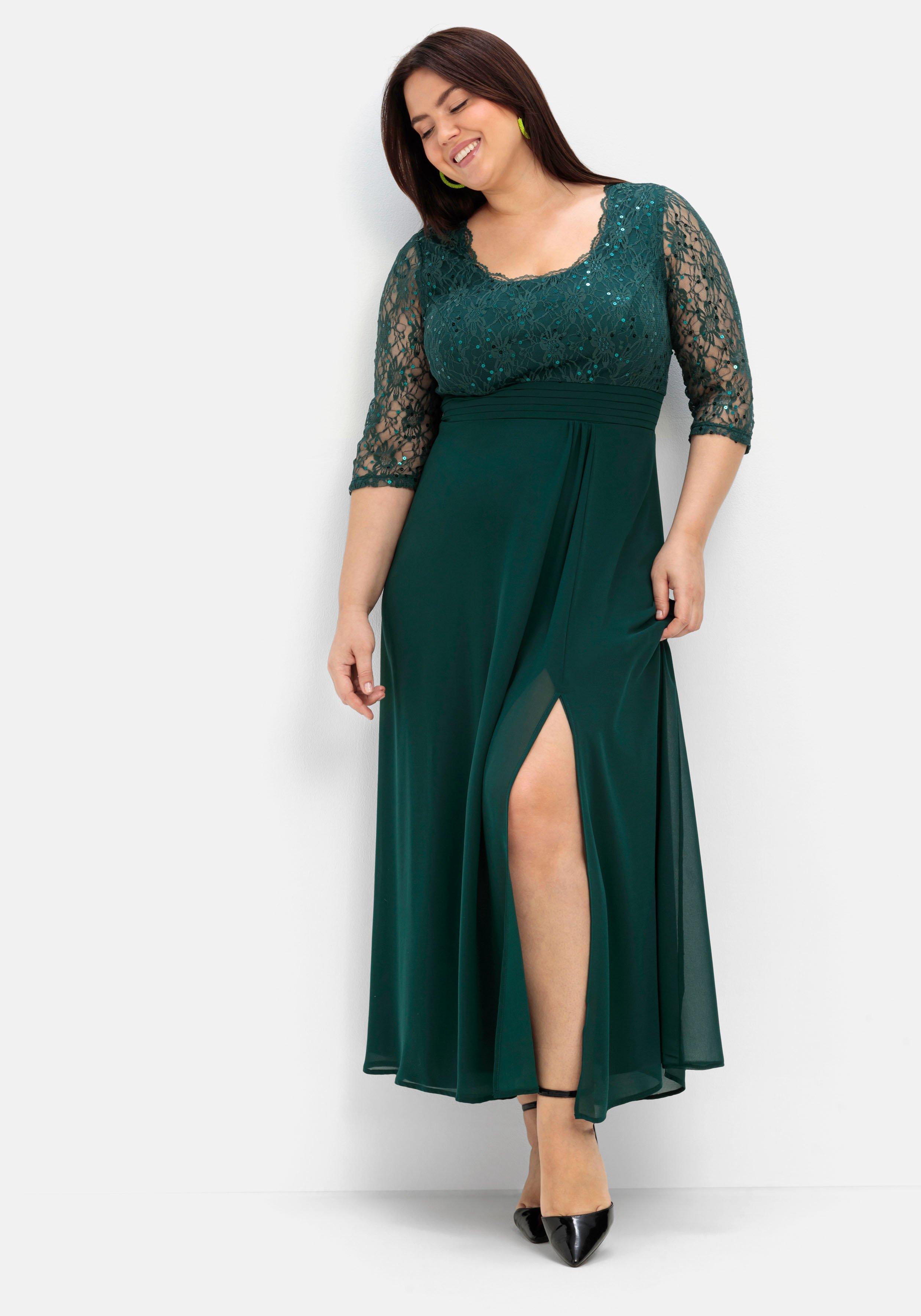 Abendkleid mit floraler Spitze