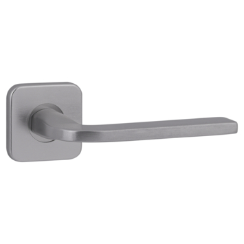 Karwei deurkruk set Enzo vierkant rozet RVS look aluminium