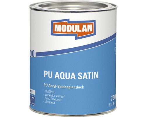 MODULAN 6200 PU Lak Aqua Satijn RAL 9016 verkeerswit 750 ml