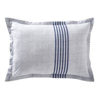 Linge de lit à rayures bleues et blanches - BECQUET CRÉATION