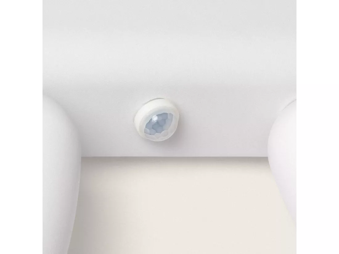 Applique Murale Extérieure Aluminium avec Détecteur de Mouvement Abel Large Deux Spots Blanc