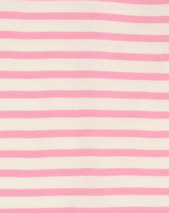 Strampler BABY BASIC mit Fuß gestreift in weiß/rosa