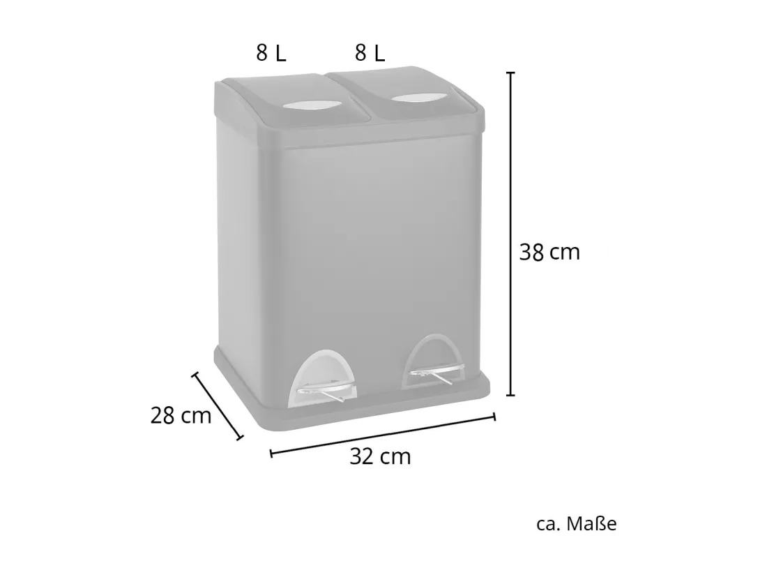Poubelle de tri 2x8L en inox