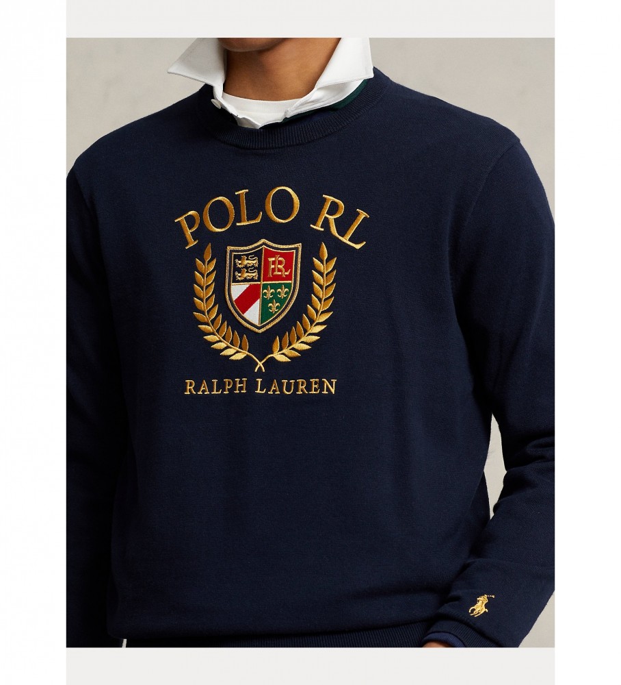 Camisa de algodão Ralph Lauren com logotipo e brasão náutico.