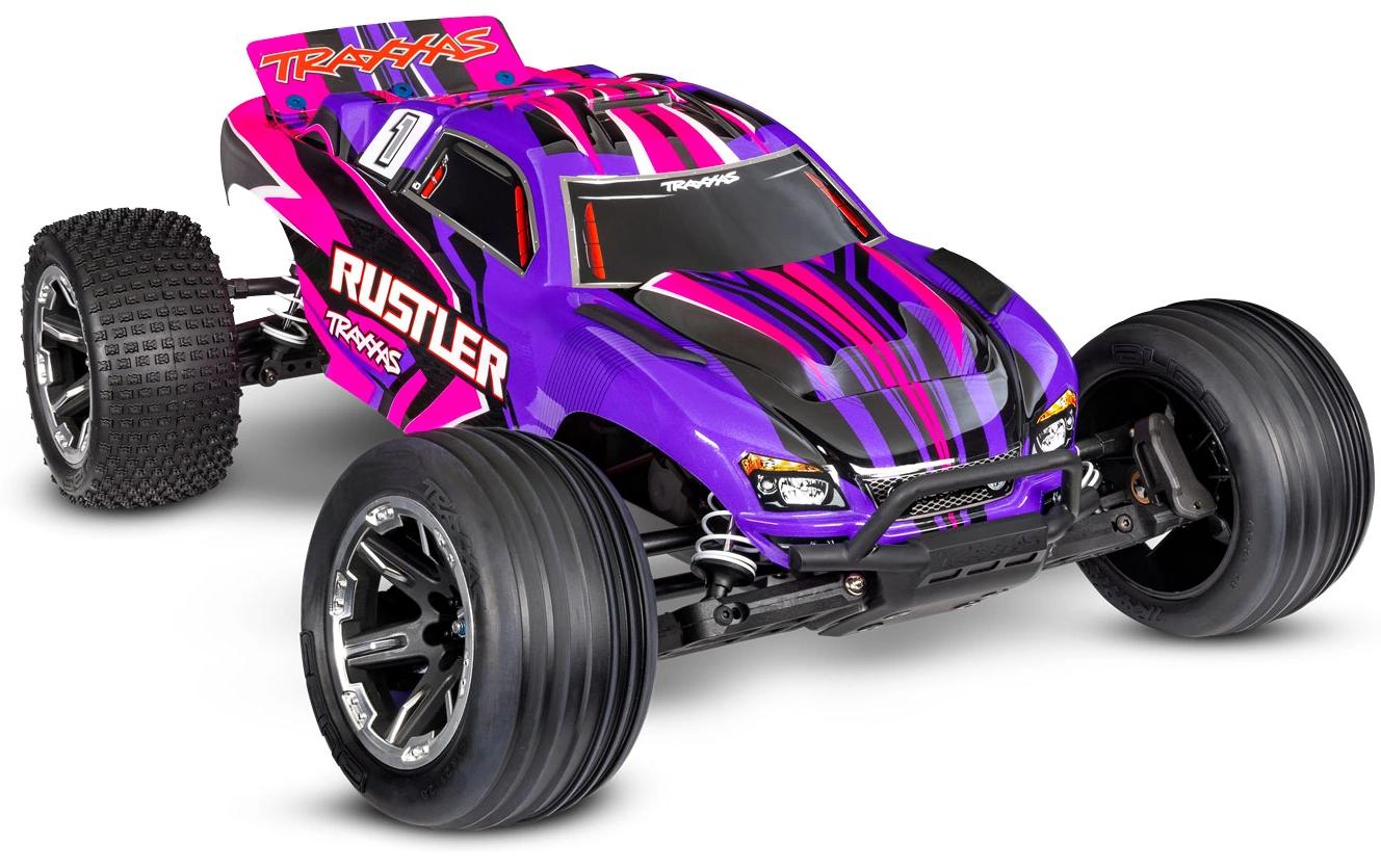 Stadium Truck Rustler HD 2WD Pink, RTR, 1:10<br>2WD-Heckantrieb Truck mit Titan 12-Turn Brushed 550 Motor