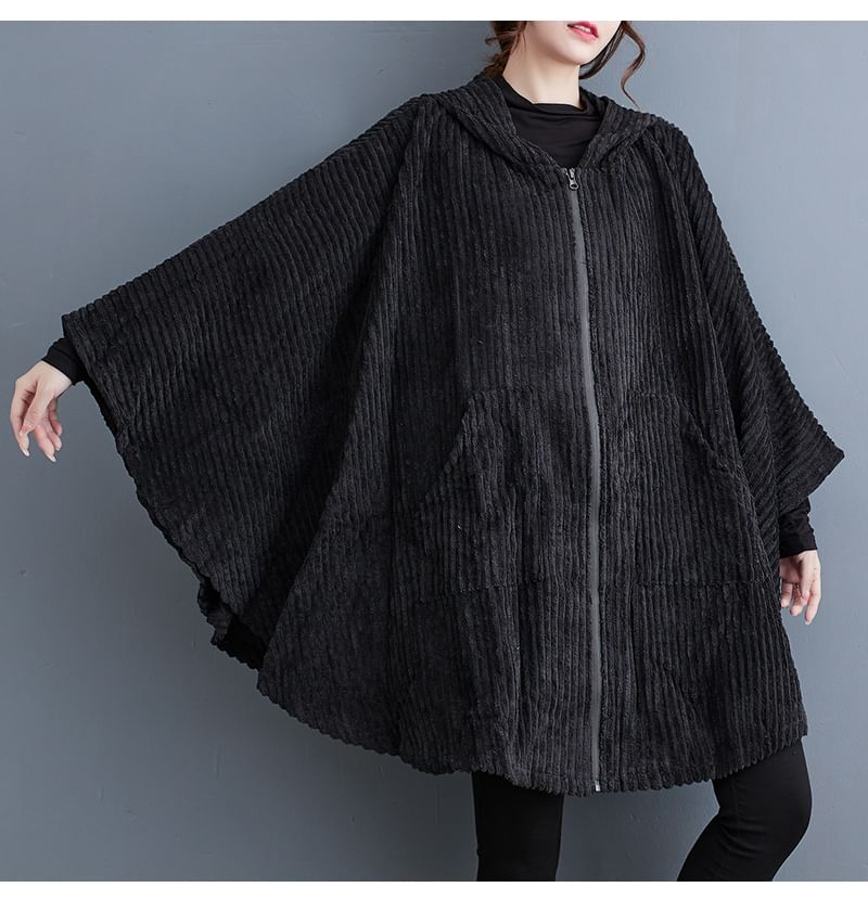 Taragon - Corduroy jas met capuchon en rits