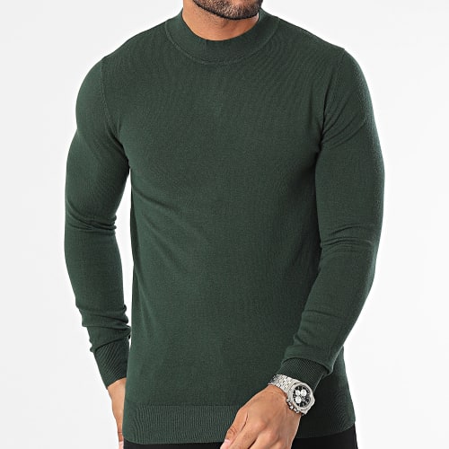 Pull Col Cheminée Vert