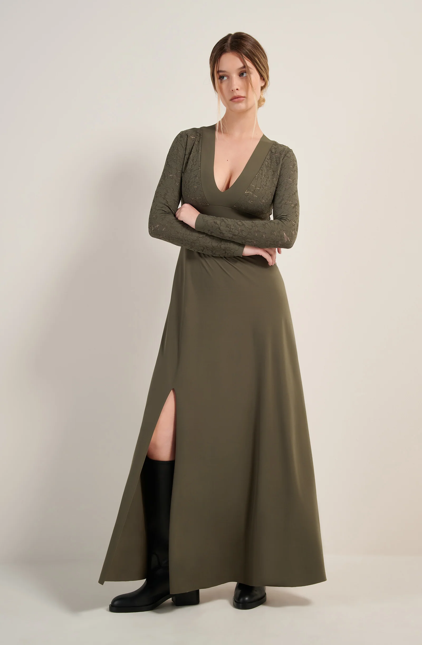 vanao Robe longue en dentelle lichen Lichen