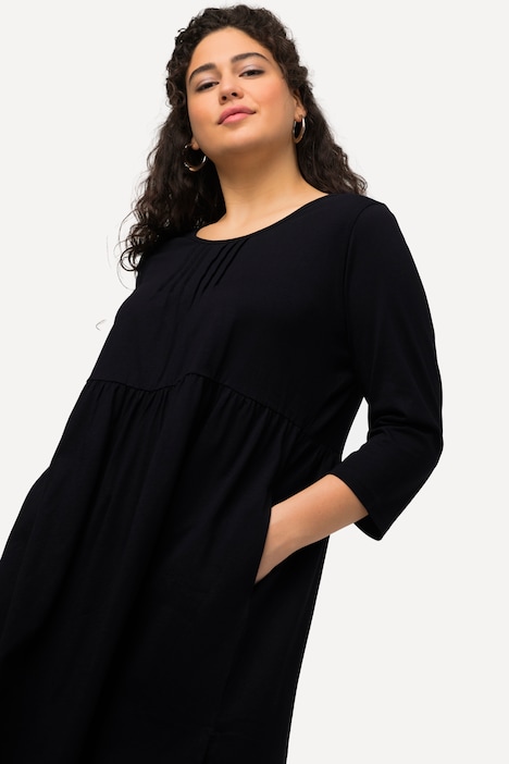 Longshirt, Biesen, A-Linie, Rundhals, 3/4-Arm