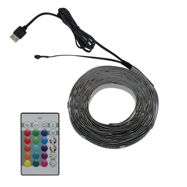 Ruban lumineux Baldaia LED intégrée variation de couleurs IP20 dimmable 5W L.400cm noir GoodHome