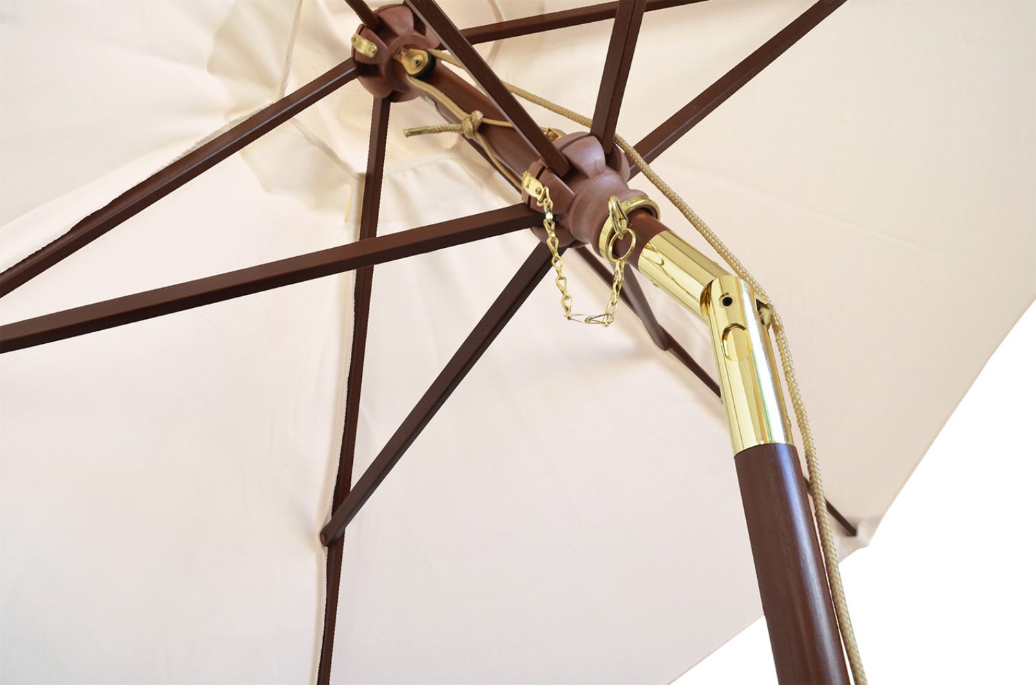 Parasol 240 cm wit naturel wit ecru crème beige kantelbaar windrooster UV-bescherming 50