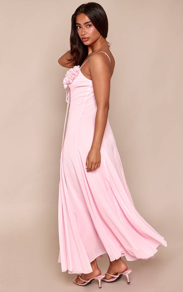 Rose Bébé Robe Longue Évasée En Mousseline À Buste Noué Et Imprimé Fleuri Petite
