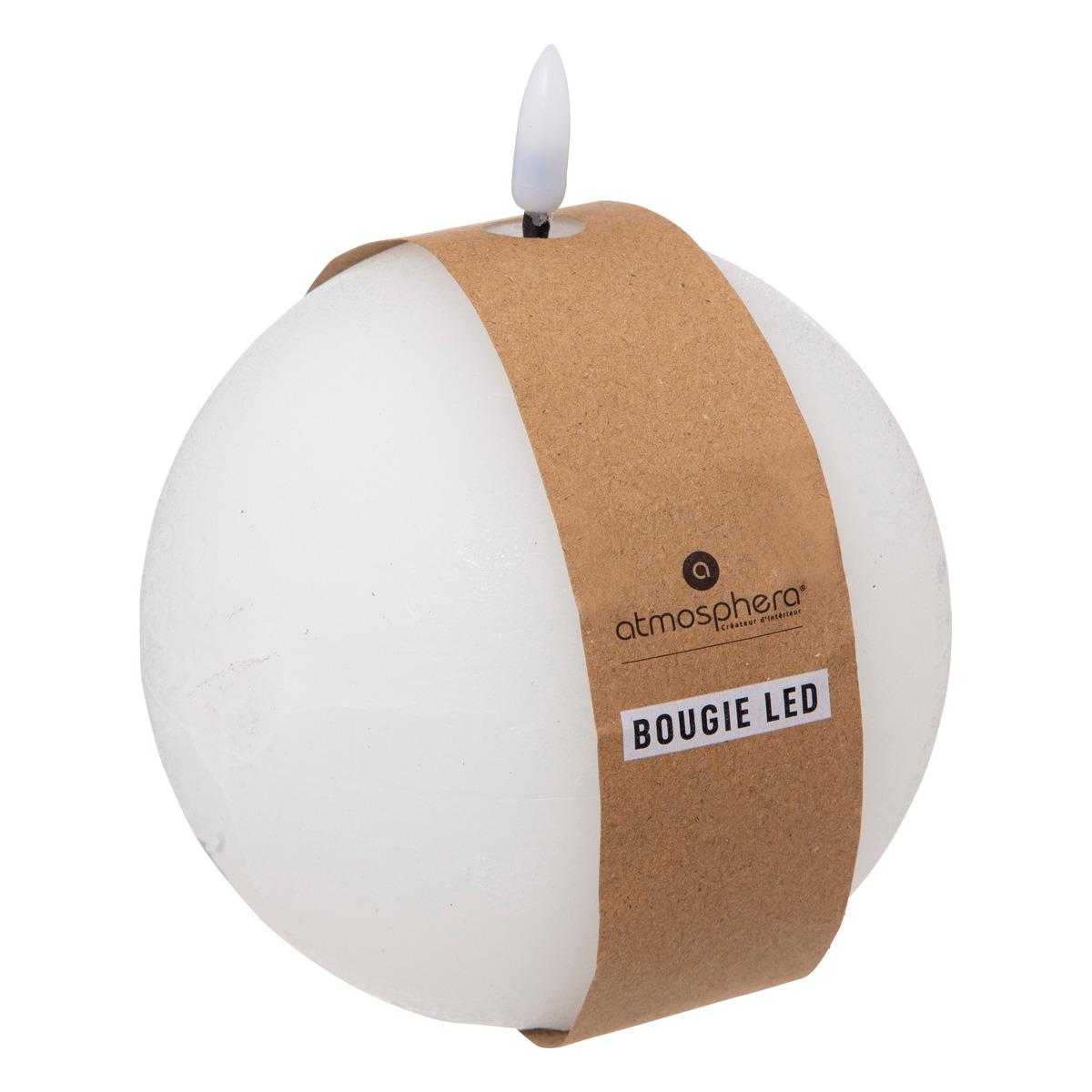 BOUGIE BOULE LED MOLIA BLANC D.12CM
