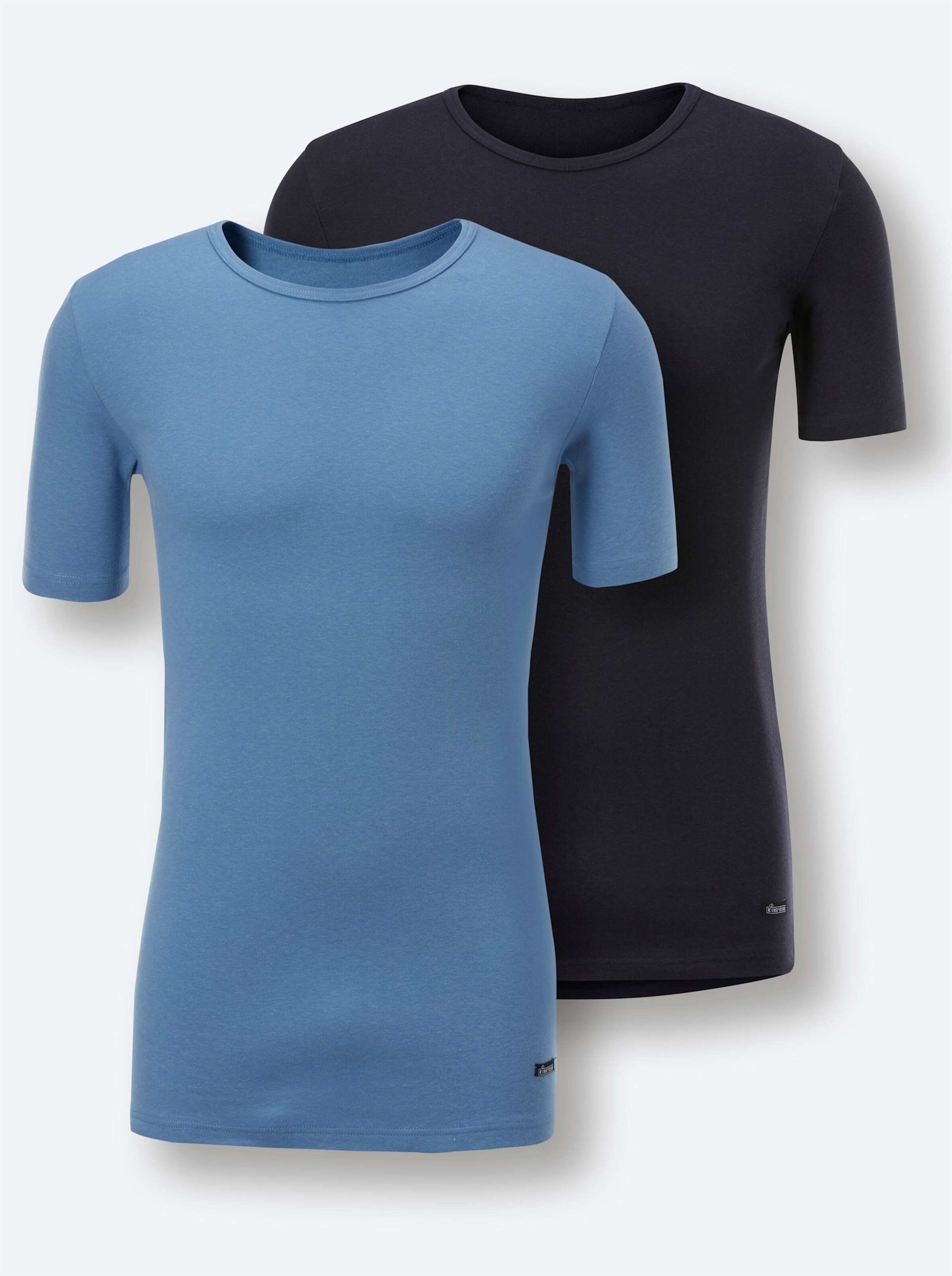 KINGsCLUB Shirt in marine + mittelblau