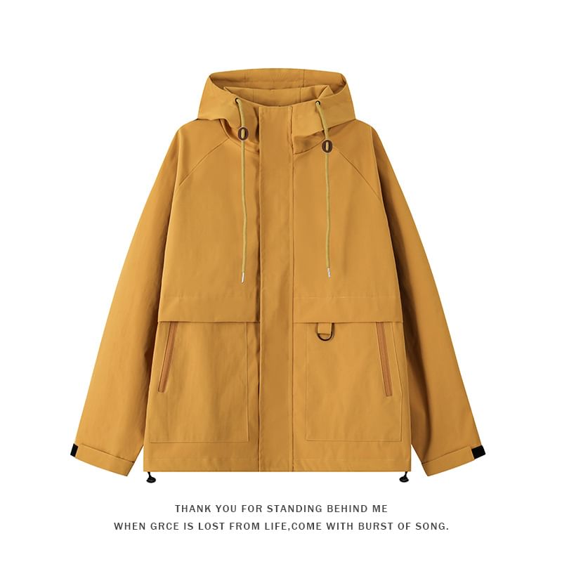 Obikan - Trenchcoat met capuchon, trekkoord en taille, ritssluiting