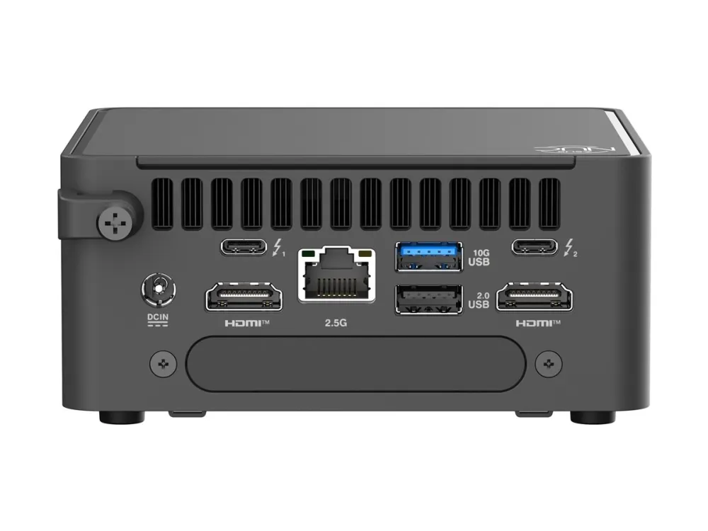 ASUS NUC 15 Pro Tall Kit RNUC15CRHC700002 - Barebone - mini PC 1 x Core Ultra 7 240H / op til 5.2 GHz - RAM 0 GB - Intel Graphics - IEEE 802.11ax (Wi-Fi 6), IEEE 802.11be (Wi-Fi 7), Bluetooth 5.4 - sort
