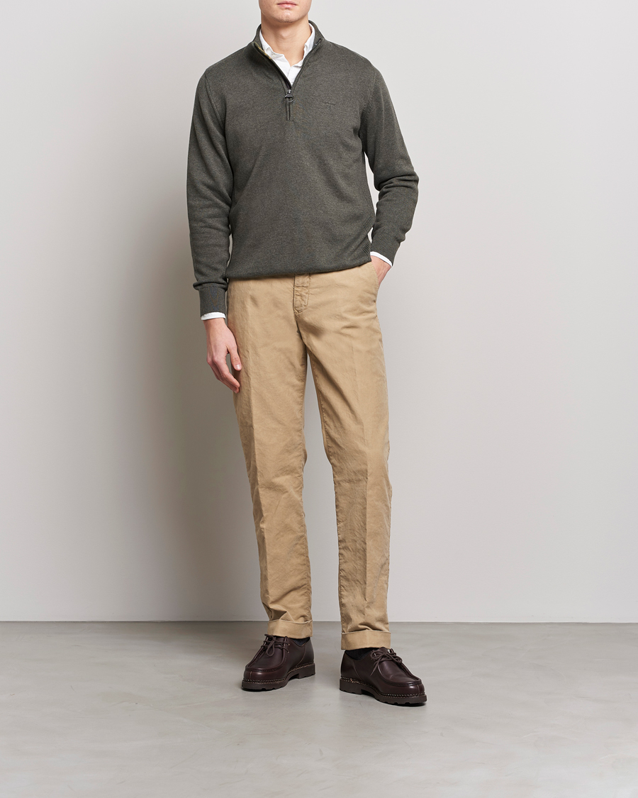 Barbour Lifestyle Cotton Half Zip Olive Marl