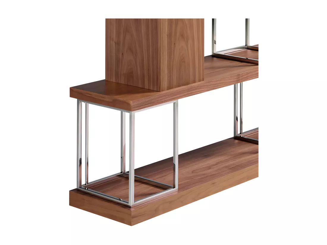 Etagère de noyer et acier chromé 3220 ANGEL CERDA
