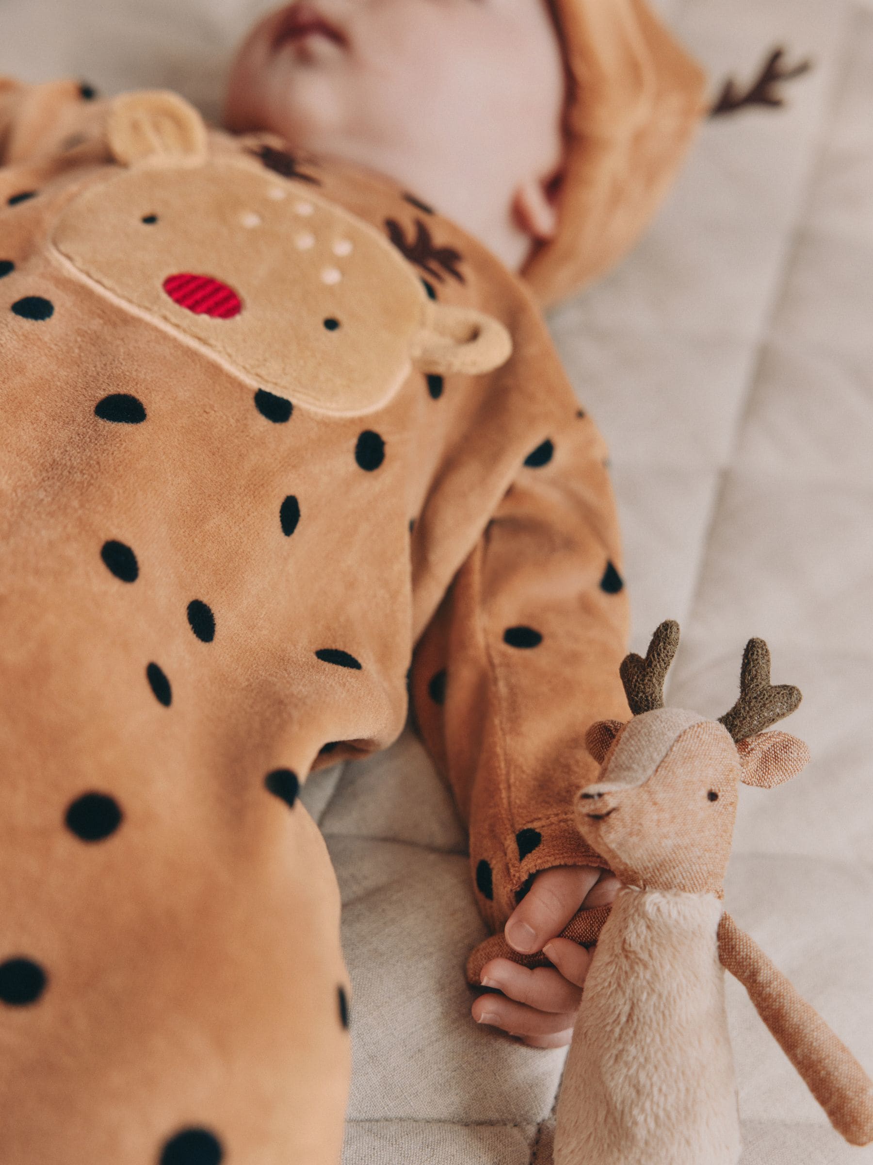 Bruin rendier - Baby kerst verkleed pyjama (0mnd -2jr)