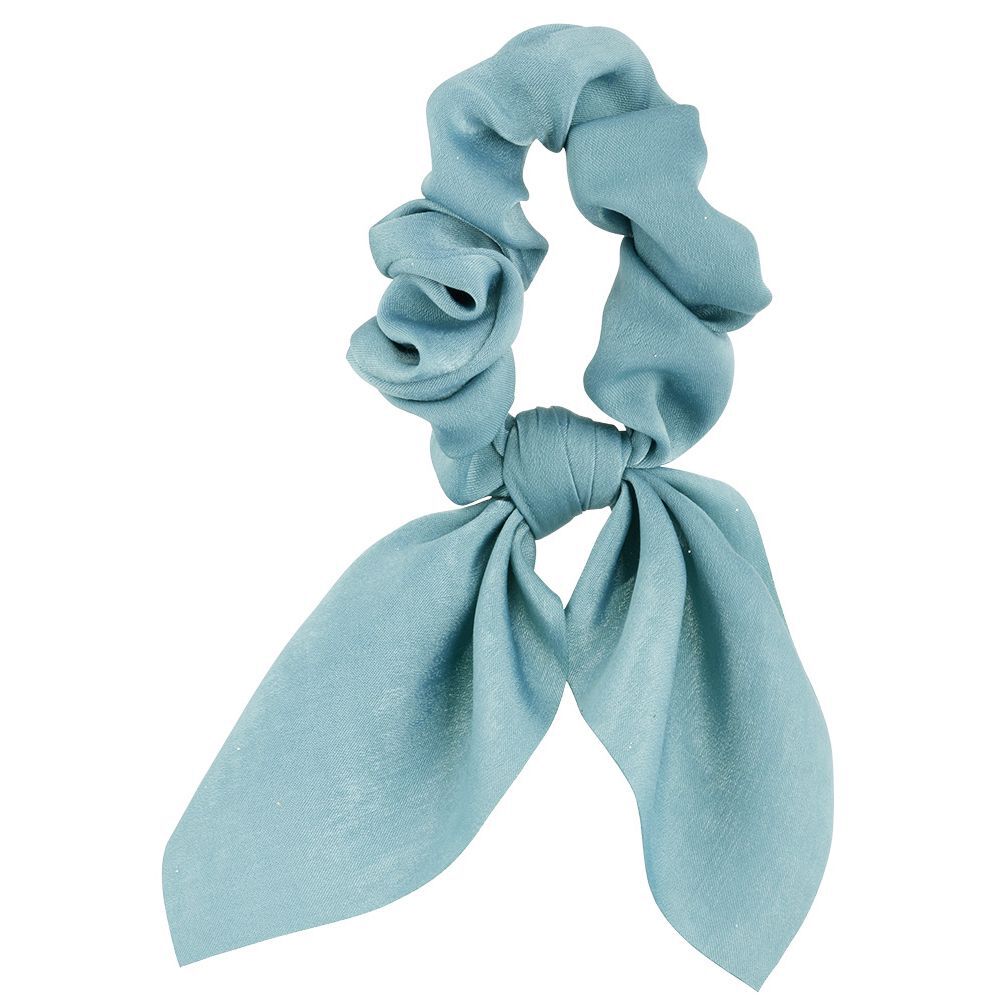Chouchou façon noeud foulard bleu