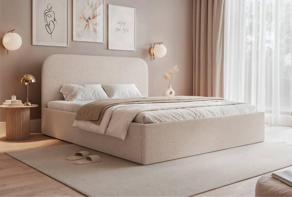 NADUVI Collection Bedframe Fia 180x200 bouclé met opbergvak