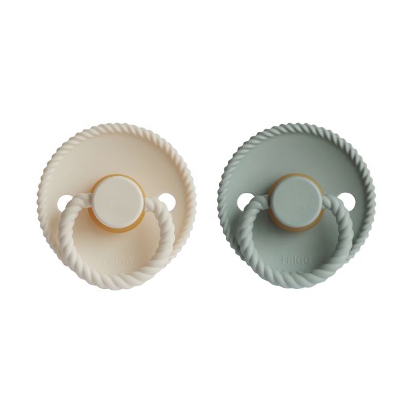Frigg Rope Fopspeen - Rond - 2 Stuks - 0-6 Mnd - Cream/Sage
