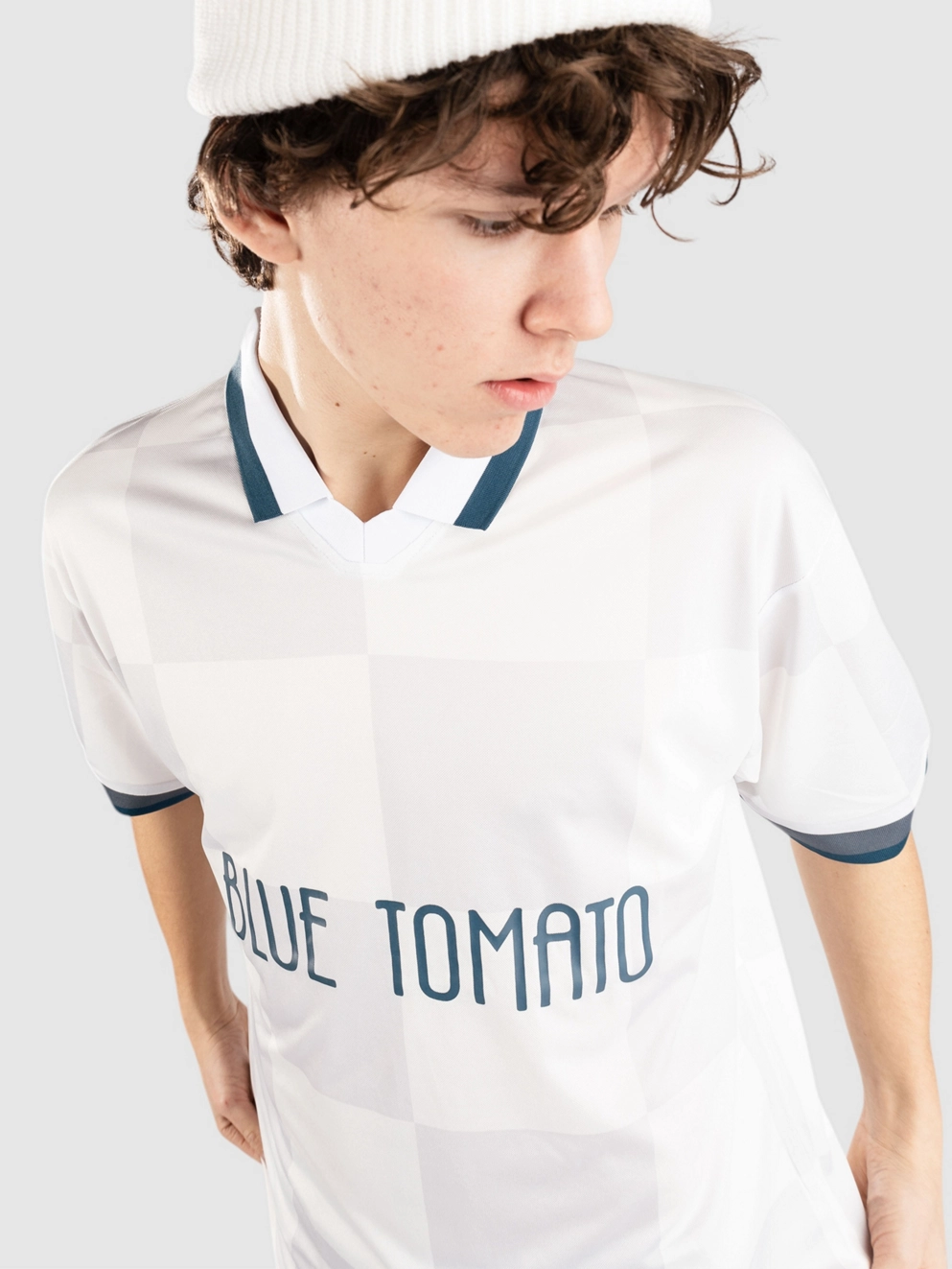 Blue Tomato Jersey T-Shirt white checked
