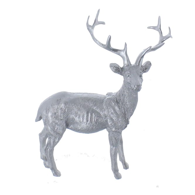 Hirsch stehend silber - 14 x 6 x 17 cm