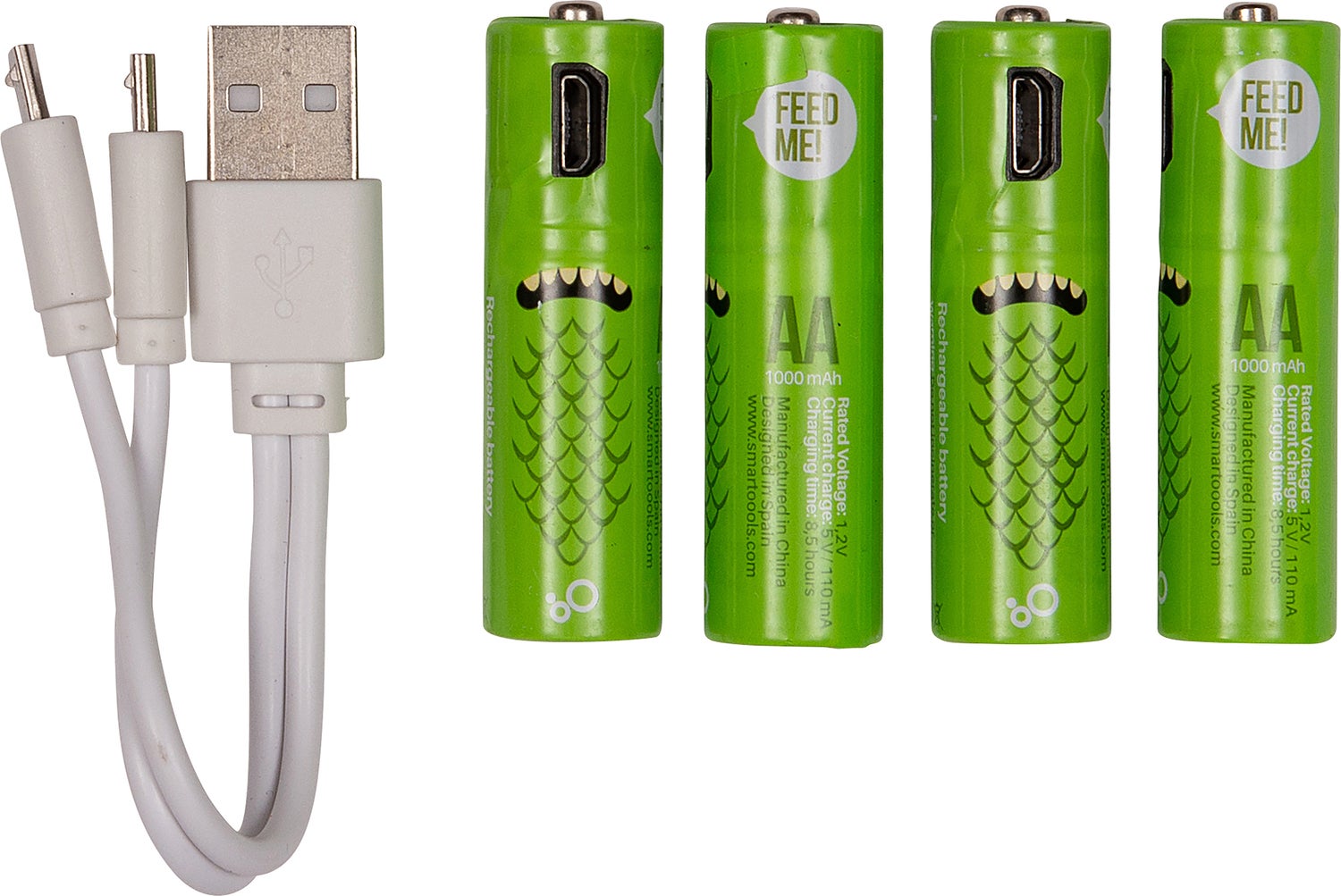 Intratuin oplaadbare batterij AA met USB kabel 4 stuks