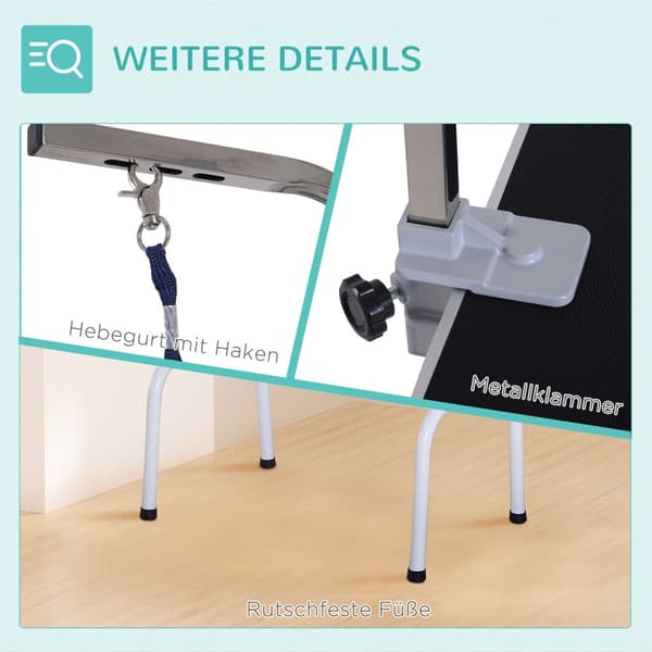 Trimmebord Sammenleggbart Stellebord For Hunder, Klippebord Med Metallramme, Svart, 81X48X80Cm