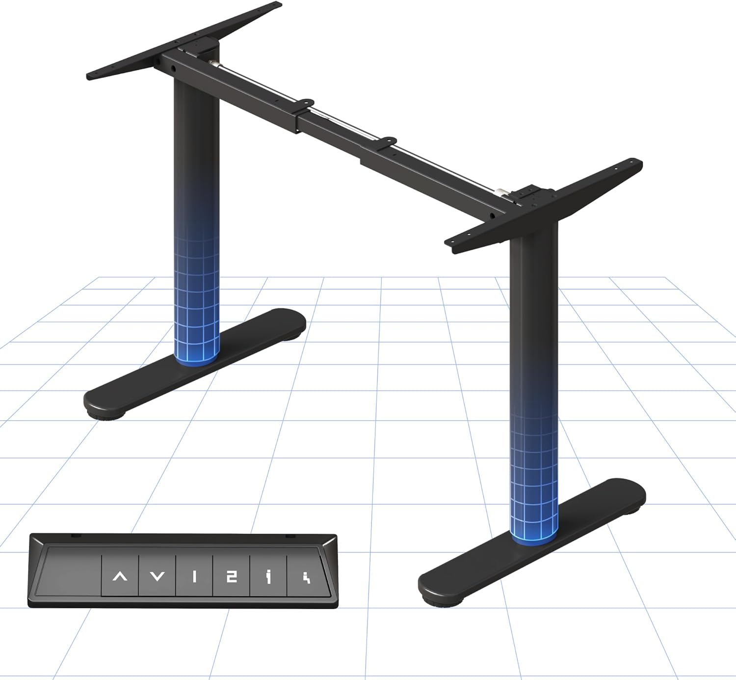 FLEXISPOT CylineX Höhenverstellbarer Schreibtisch – mit elegant abgerundeten Tischbeinen (runde Form), harmonisches Design, 71–118 cm Höhe, 80 kg Tragkraft, Anti-Kollisionsschutz(Noir)
