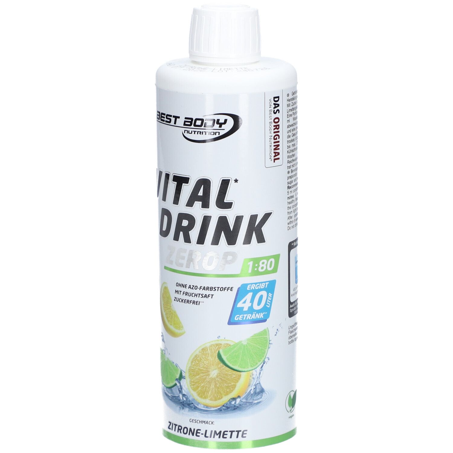 BEST BODY NUTRITION VITAL DRINK ZEROP® ZITRONE LIMETTE 500 ml