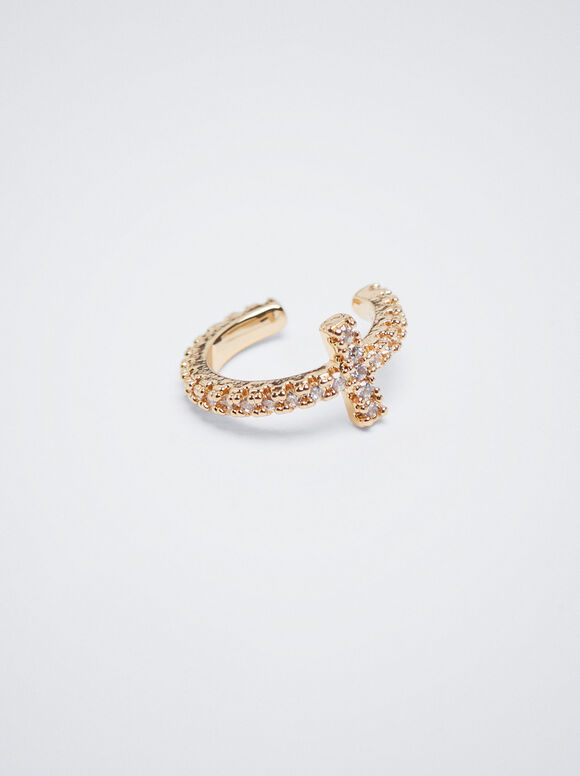 Brinco de pressão com Circonitas - Dorado