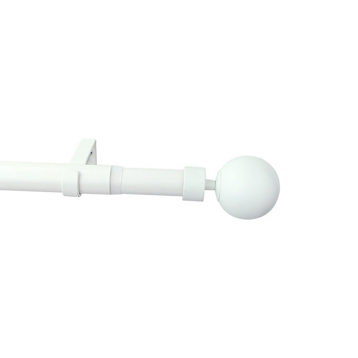 Kit de tringle à rideau extensible embout boule GoodHome 120/210cm, ⌀25/28mm blanc