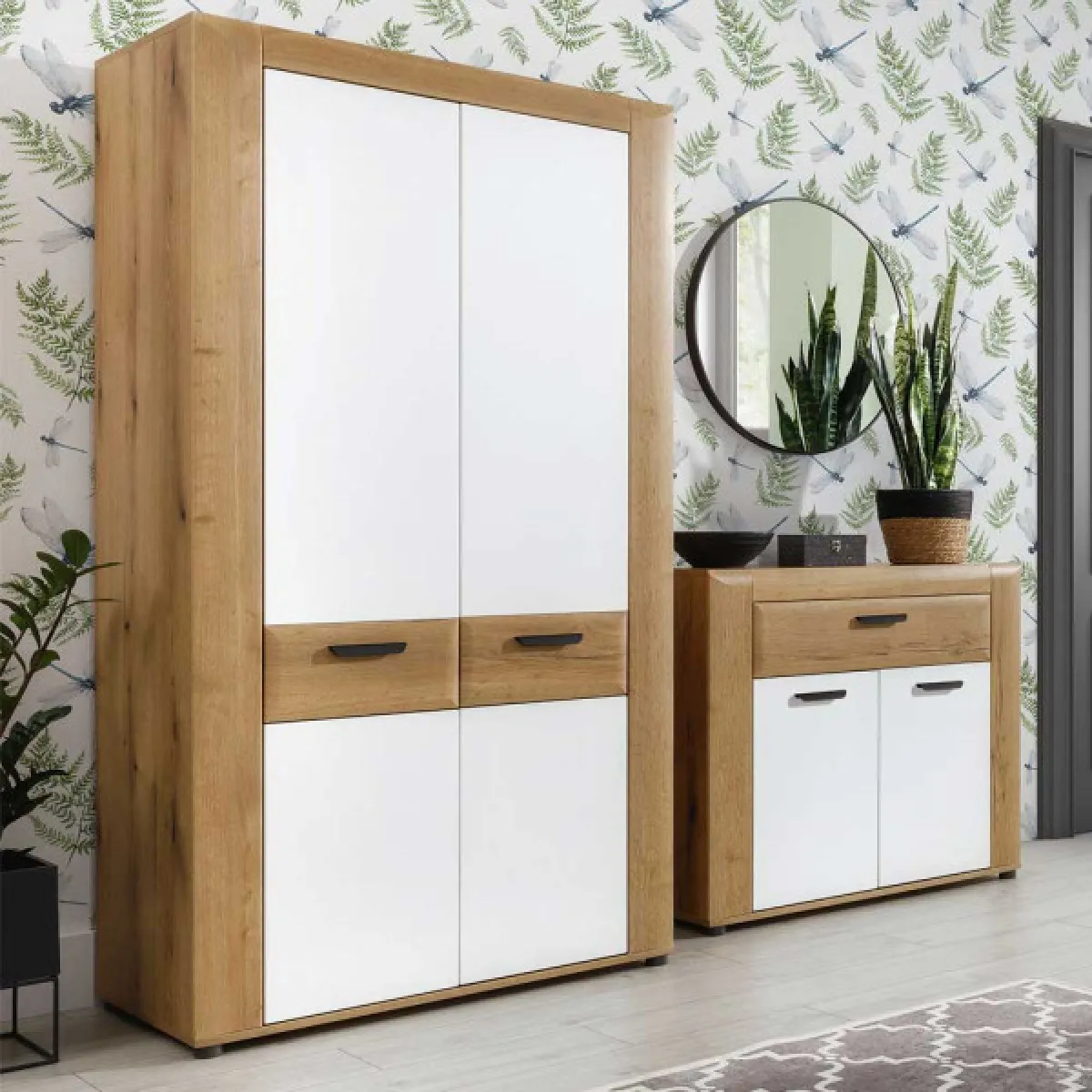 Dansmamaison Meuble d'Entrée Aboki Blanc/Bois