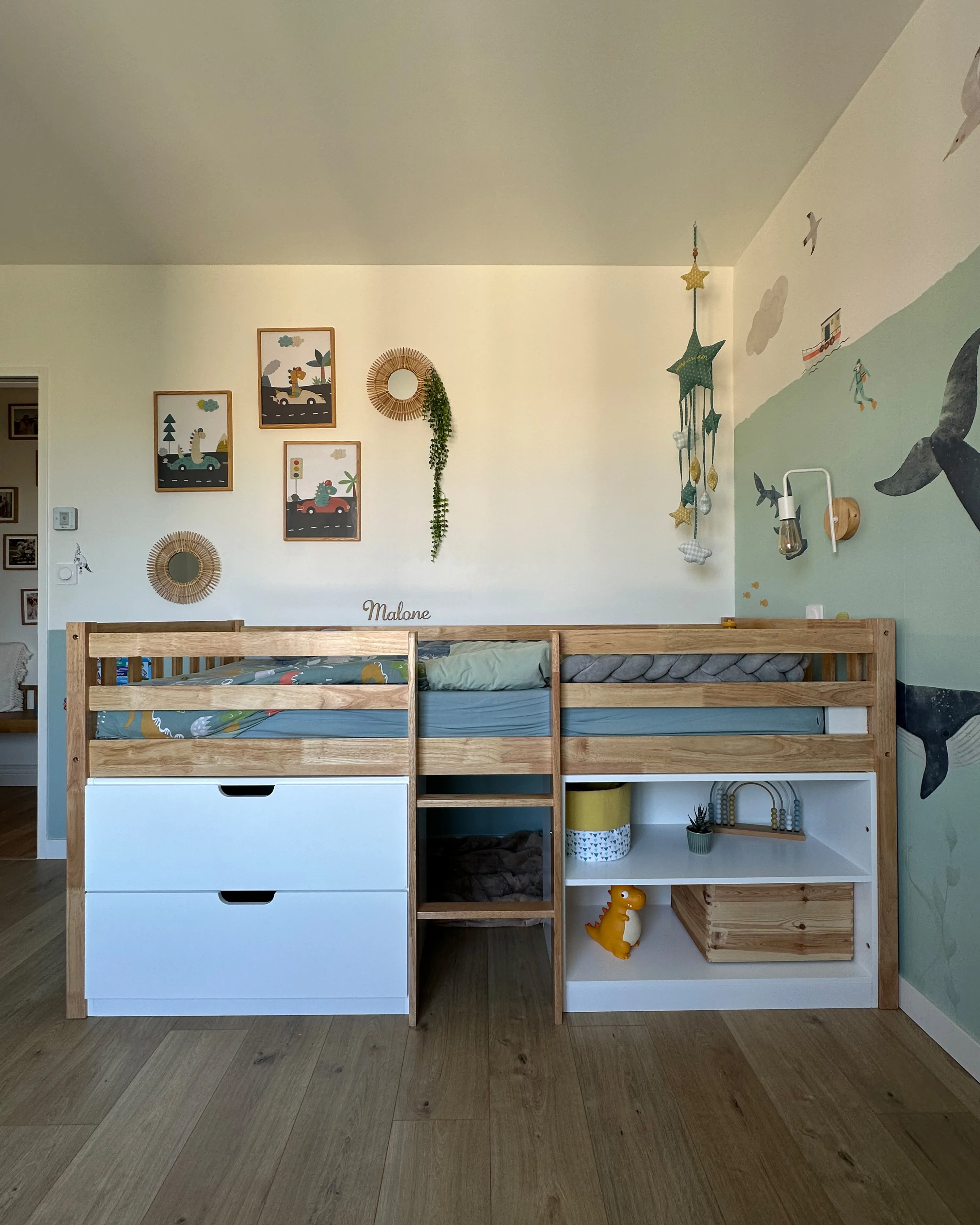 Verhoogd bed Hout SUSVILLE 90 x 200 cm Lichtbruin