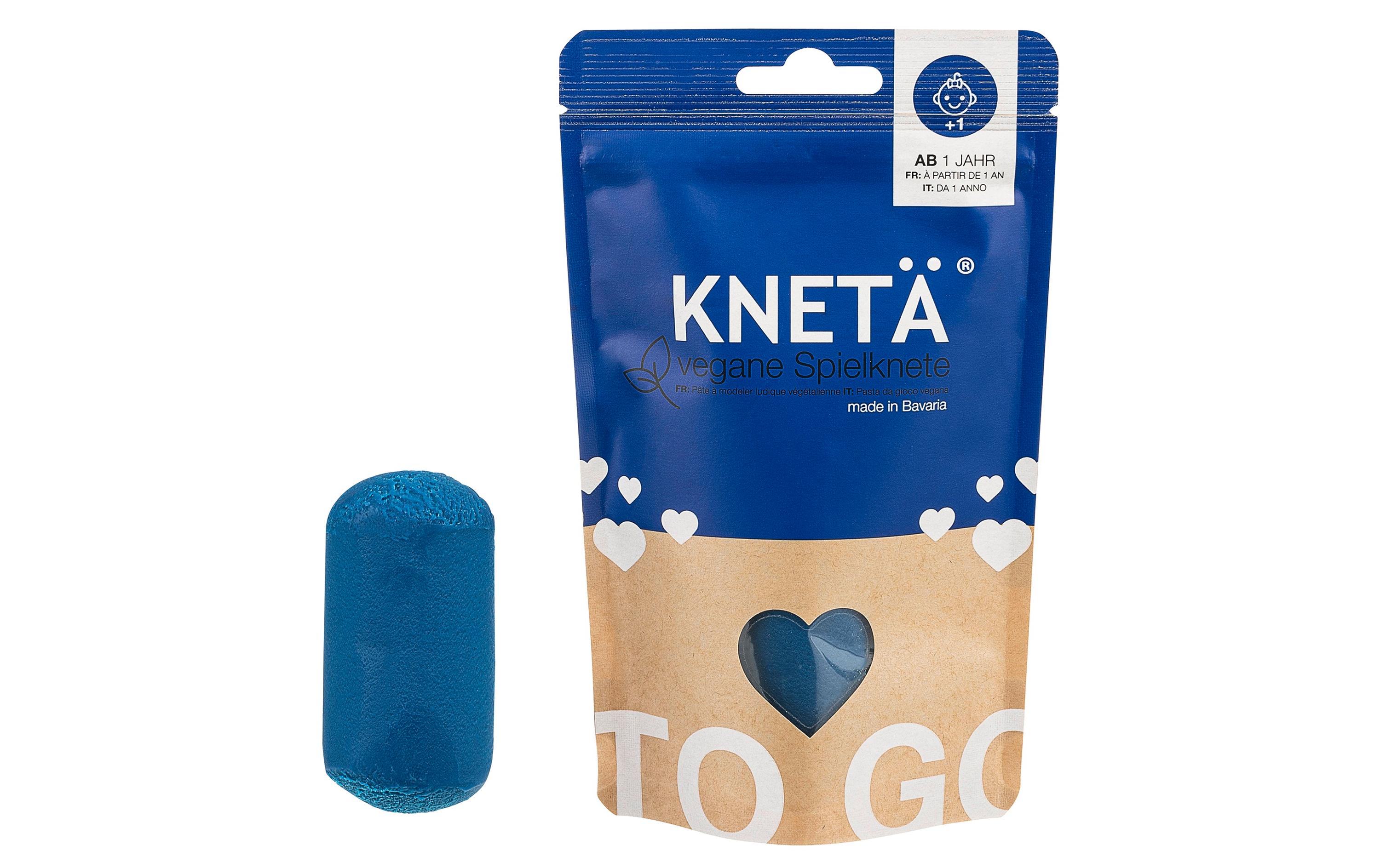 Vegane Spielknete Blau 100 gSoftknete in wiederverschliessbarer Verpackung