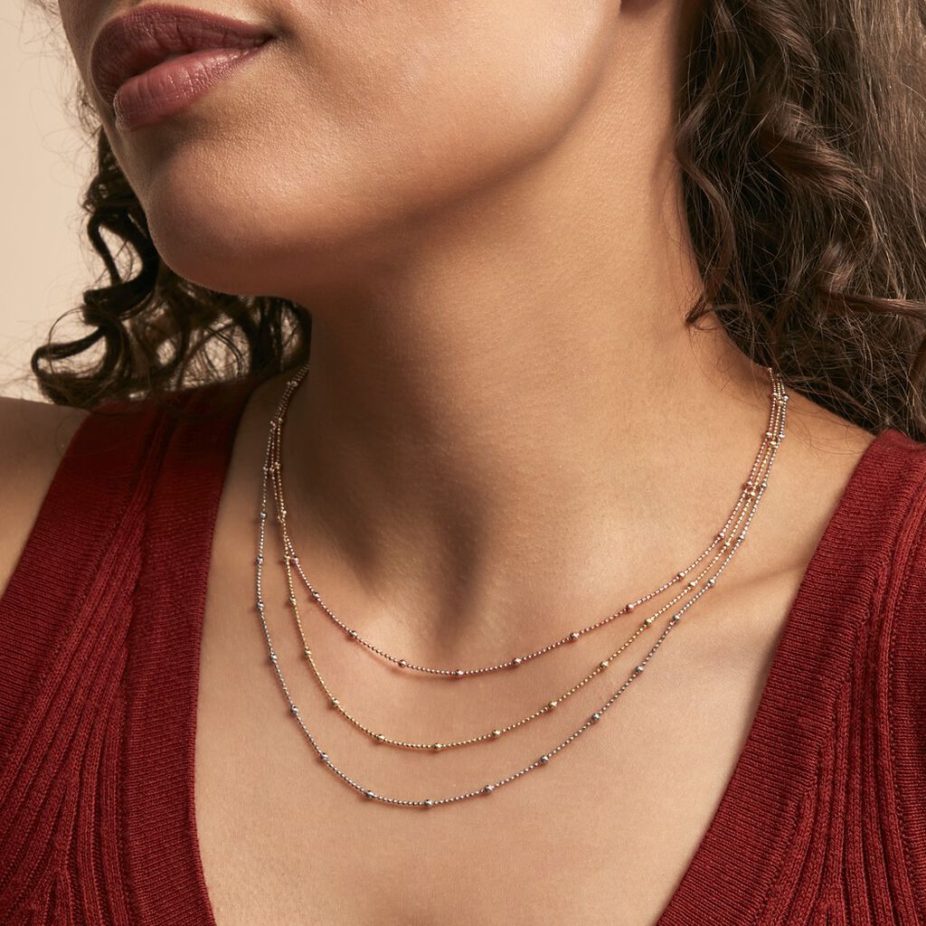 Collier Daralea Argent Tricolore