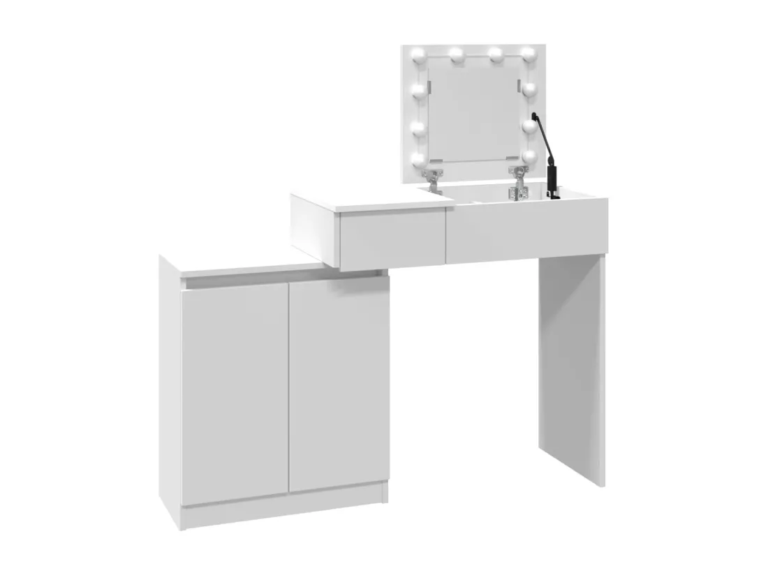 Coiffeuse avec LED blanc 115x37x110,5 cm