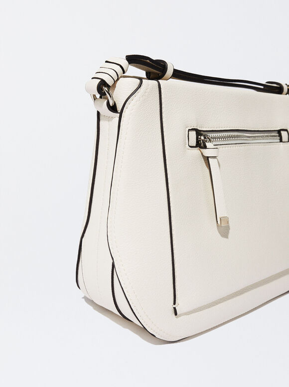 Bolsa transversal com bolso externo - Off-White
