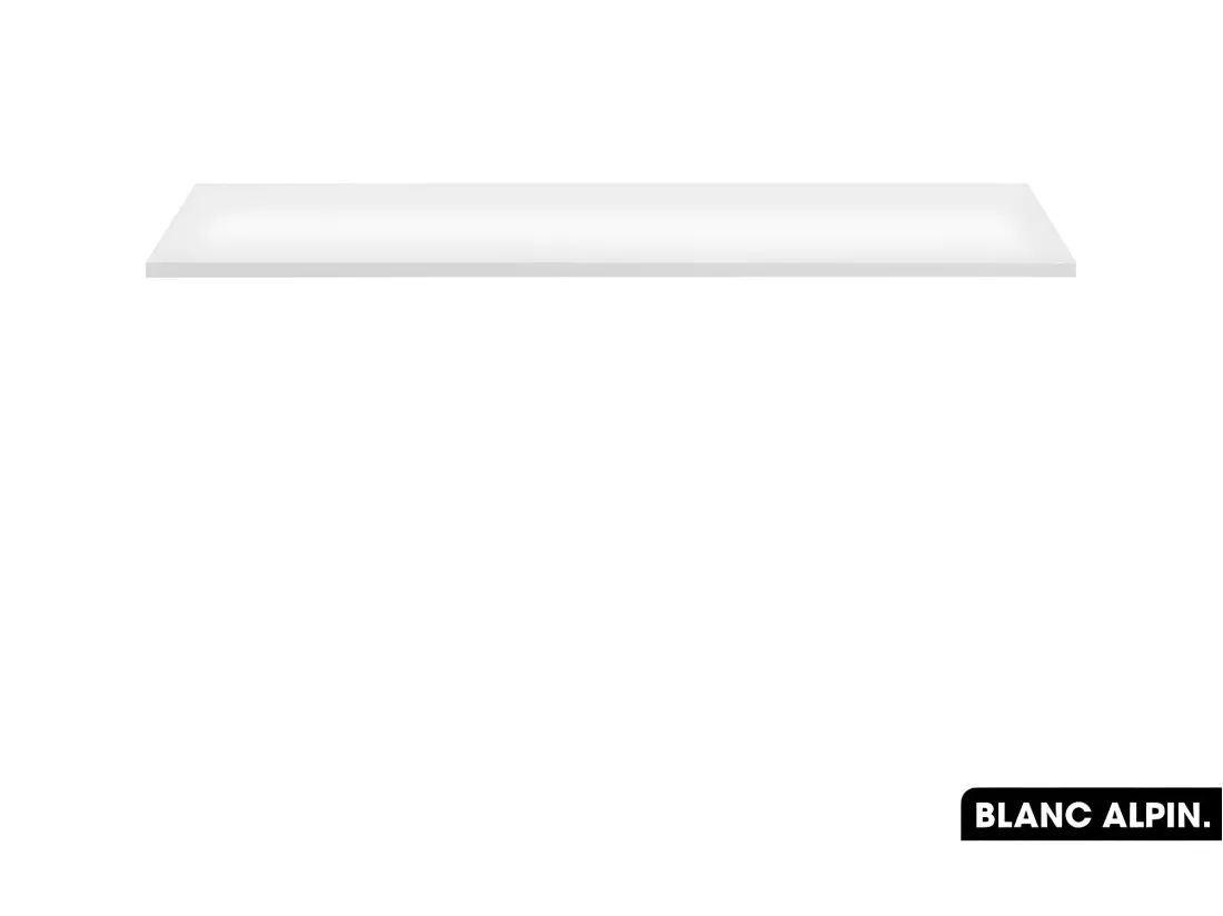 Plan de vasque en bois | BLANC ALPIN | L.160 x P.46 x H.2,5
